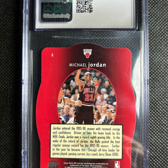 1996-97 Upper Deck Spx Michael Jordan Csg 10 Gem Mint Chicago Bulls🔥🔥🔥 - Picture 2 of 4
